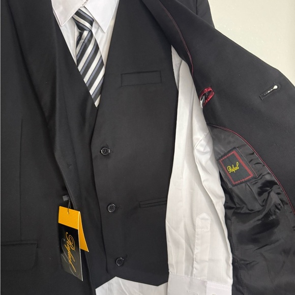 Rafael 2 Button Black Suit Blazer Sports Coat Size 14. - Picture 5 of 7